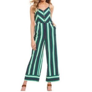 Ivory Polyester Striped Jumpsuits & Rompers for Women, size L